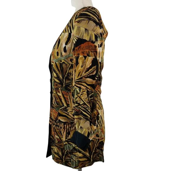 Dorothy Schoelen Brown Cream Green Funky Boho Vintage Tunic Top Jacket P - Picture 2 of 6